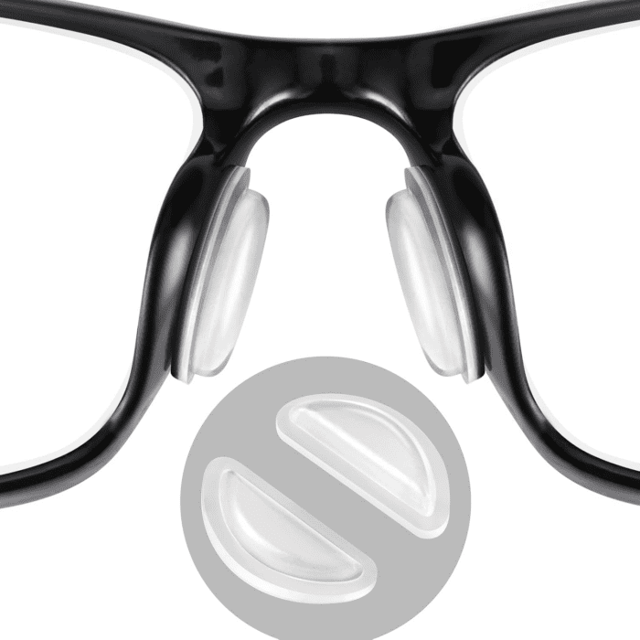 Eyeglass Nose Pads, Soft Silicone Adhesive Glasses Nose Pad, Anti-Slip Heighten Air Chamber Nose Pads for Full Plastic Frames, 10 Pairs (Clear)