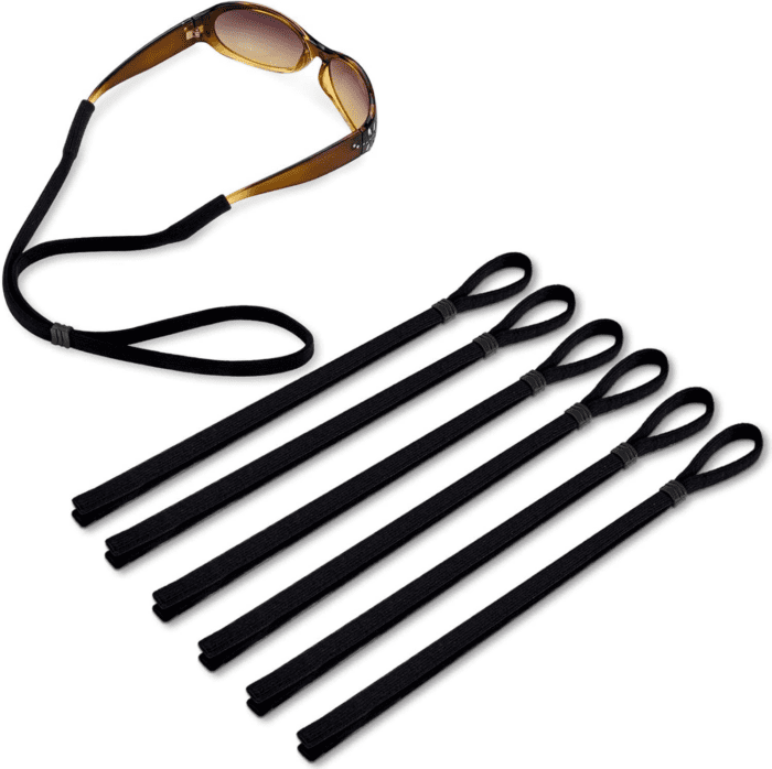 Glasses Strap Great Value 6 Pack Black,Soft Glasses Lanya Suitable Various Sports & Jobs ,Comfortable Sunglasses Strap Pocket-Sized ,Eyeglass Strap for Kids Women Men Eye Glasses Holders around Neck