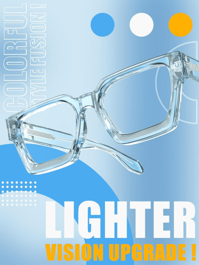 Blue Light Blocking Glasses Rectangle Chic Preppy Look Multicolor Frame for Women Men RIVER - Image 4