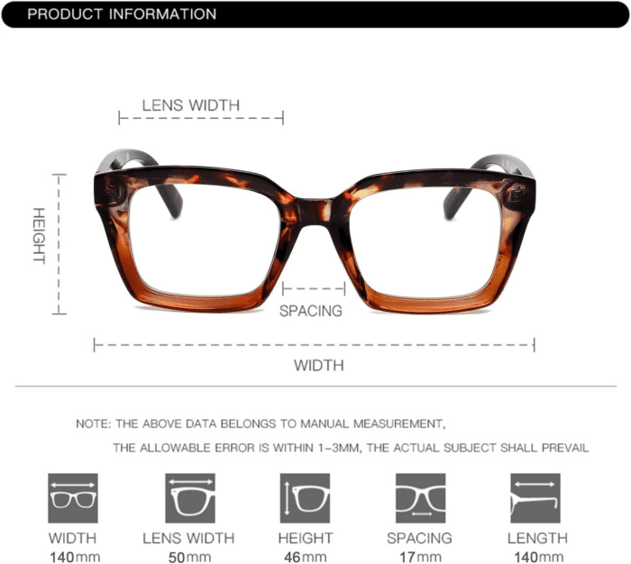 Classic Thick Square Frame Clear Lens Glasses for Women Men Non Prescription Eyeglasses - Image 5