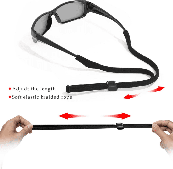 Glasses Strap (Pack of 6 Black) Sports Sunglasses Strap & Glasses Holder for Men, Eye Glasses String Strap for Women - Image 2