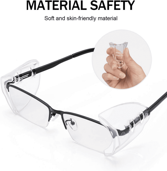 Safety Glasses Side Shields for Prescription Glasses, Slip on Clear Eye Glasses, Fits Small to Large Eyeglasses - Image 3