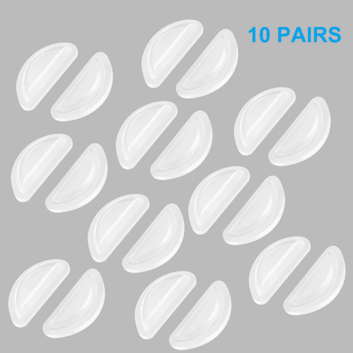 Eyeglass Nose Pads, Soft Silicone Adhesive Glasses Nose Pad, Anti-Slip Heighten Air Chamber Nose Pads for Full Plastic Frames, 10 Pairs (Clear) - Image 7