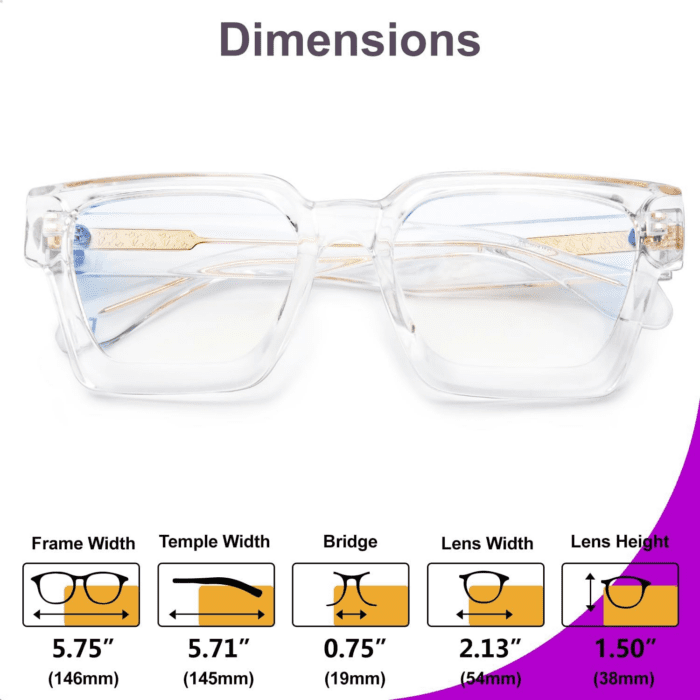 Blue Light Blocking Glasses Rectangle Chic Preppy Look Multicolor Frame for Women Men RIVER - Image 5