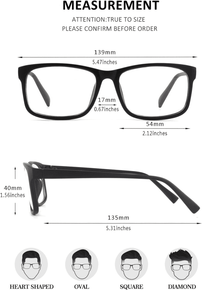 Fake Clear Glasses Non Prescription Glasses Eyeglasses Rectangular Frame, 201512 - Image 6