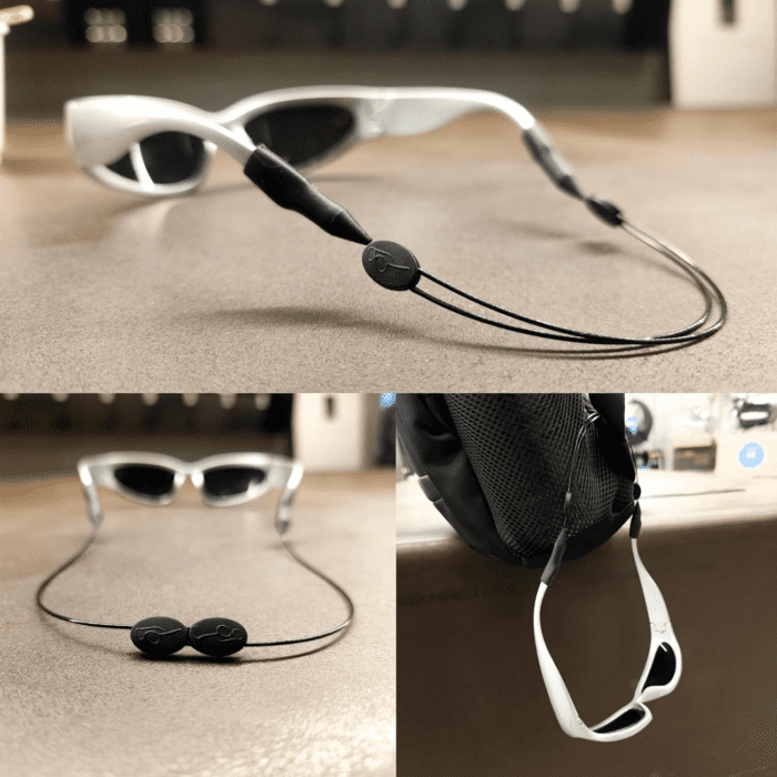 6PCS Eyewear Strap No Tail Adjustable Eyeglasses Strap Holder 14Inch（Black） with 2PCS Lens Cleaning Cloth and a Storage Pouch for Keeping Glasses from Sliding down the Nose - Image 3