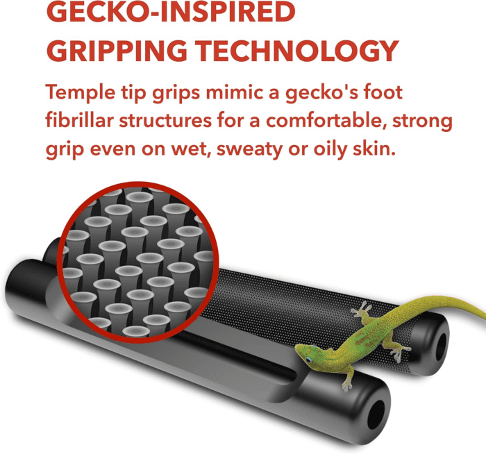 Gecko Grip Temple Tip Grips for Glasses, (2 Black Pairs) USA Made, Innovative Microstructured Fibers Tips, 49Mm Length & 7Mm Width - Image 2