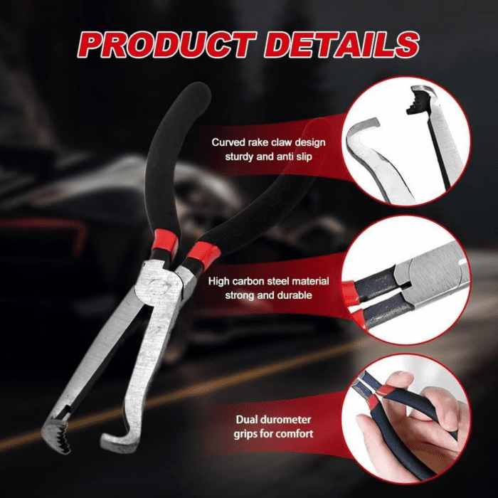 Electrical Disconnect Pliers, Automotive Tools Electrical Connector Disconnect Pliers, Fuel Line Petrol Clip Pipe Pliers, Automotive Hose Disconnect Tools for Push Tab Style Plugs (#2) - Image 3