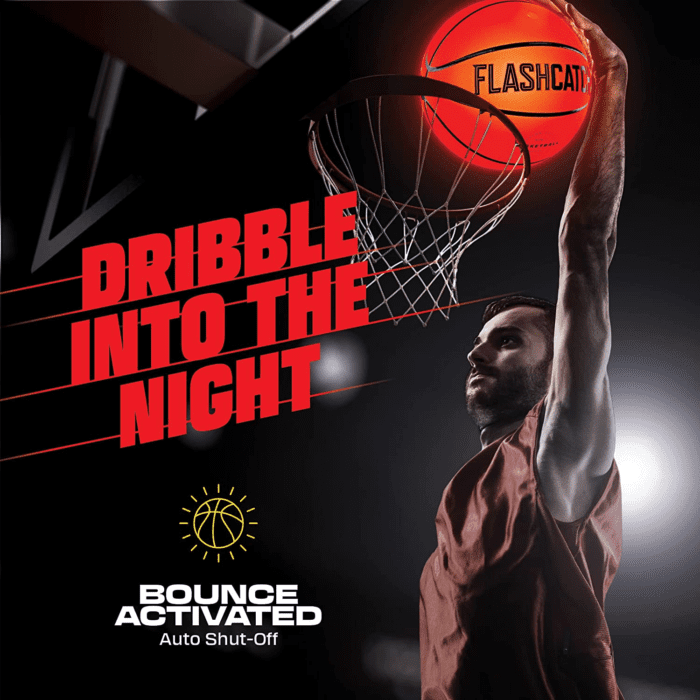 Light up Basketball - Glow in the Dark Basketball - Sports Gear Accessories Gifts for Boys 8-15+ Year Old - Kids, Teens Gift Ideas - Cool Teen Boy Toys Ages 8 9 10 11 12 13 14 15 Age Outdoor Teenage - Image 2