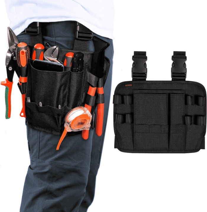 Tool Pouch Holster with Belt Clip, Electrician Tool Pouch Multifunctional Repair Tool Bag around Your Leg, Utility Mini Tool Organizer for Automotive Craftsman Carpenter Construction