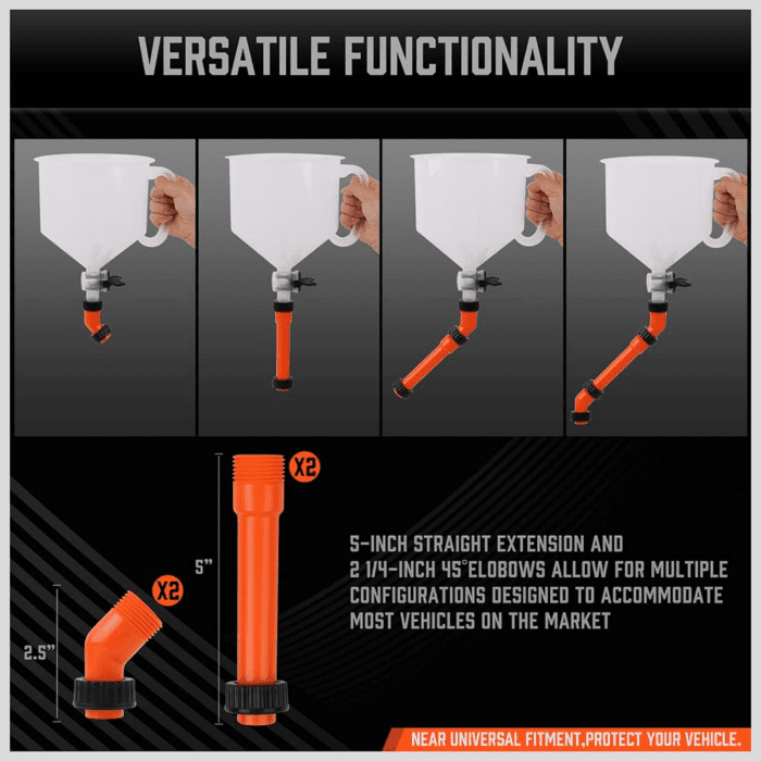 No-Spill Coolant Funnel Kit, Spill Proof Funnel Bleeder with Adapters. Universal Fitment - Image 5