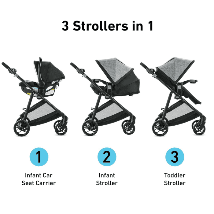 , Modes Element Travel System Includes Baby Stroller with Reversible Seat Extra Storage Child Tray and Snugride 35 Lite LX Infant Car Seat, Canter - Image 2