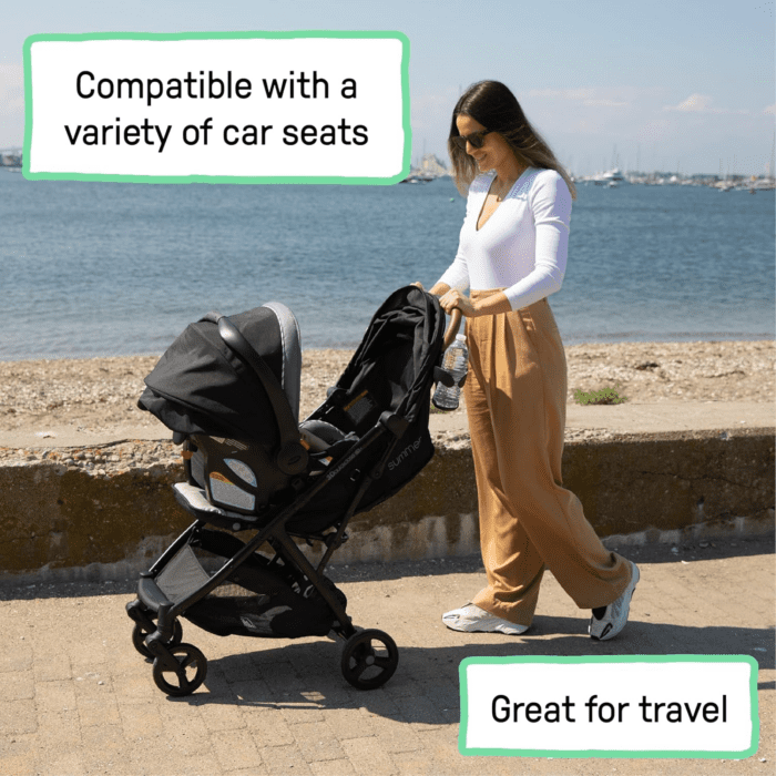 Summer by Ingenuity 3Dquickclose CS+ Compact Fold Stroller, Car-Seat Compatible, Lightweight Stroller with Oversized Canopy, Extra-Large Storage - Image 4