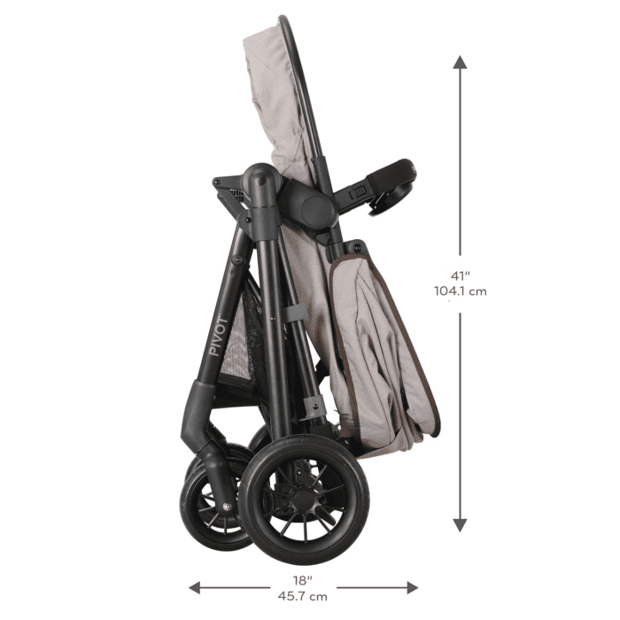 Pivot Modular Travel System with Litemax Infant Car Seat with Anti-Rebound Bar (Desert Tan) - Image 4