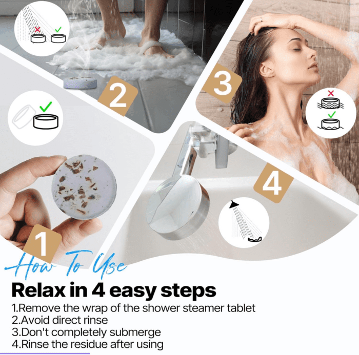 Shower Steamers Aromatherapy Birthday Gifts for Women -  8 Pcs Valentines Day Gifts for Her Mom Men Teen Adults Bath Bombs Self Care with Natural Essential Oils Relaxation Home SPA Mothers Day - Image 7