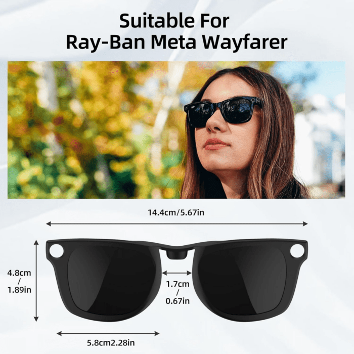 Polarized Clip Compatible with Ray-Ban Meta Wayfarer(Standard) Smart Glasses Color Changing Clip Set for Man and Woman 50-22 Size M(Dark Green, Night Vision Yellow, Black, Brown) - Image 3