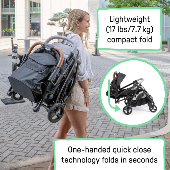 Summer by Ingenuity 3Dquickclose CS+ Compact Fold Stroller, Car-Seat Compatible, Lightweight Stroller with Oversized Canopy, Extra-Large Storage - Image 3