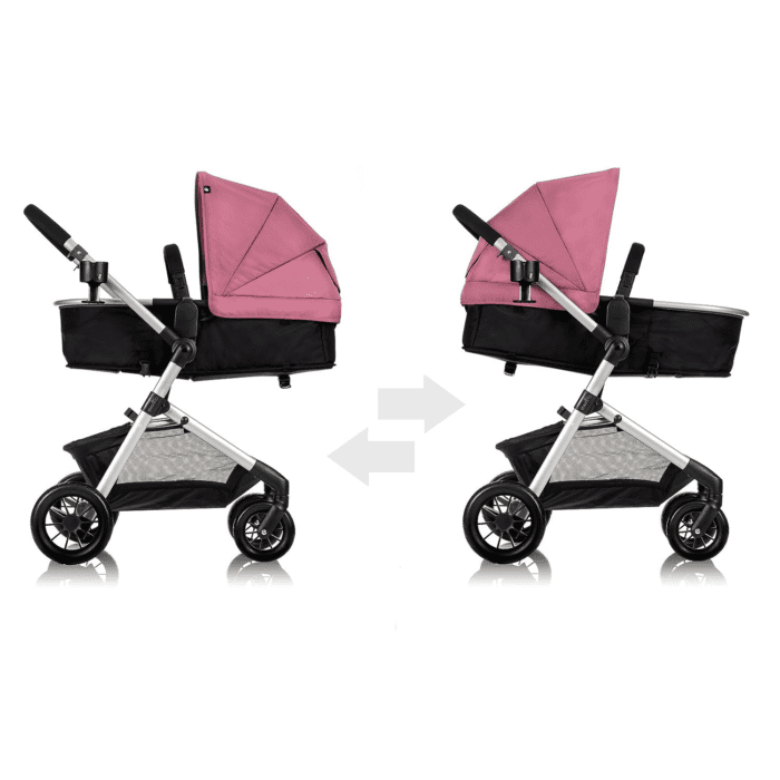 Pivot Modular Travel System with Litemax Infant Car Seat with Anti-Rebound Bar (Dusty Rose Pink) - Image 12