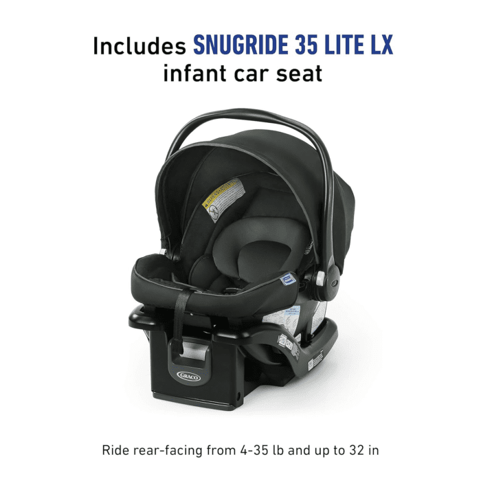 , Modes Element Travel System Includes Baby Stroller with Reversible Seat Extra Storage Child Tray and Snugride 35 Lite LX Infant Car Seat, Canter - Image 3